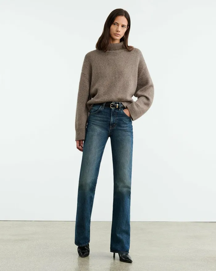 TABITHA CASHMERE SWEATER Redwood Melange Women Nili Lotan Knits and Sweaters
