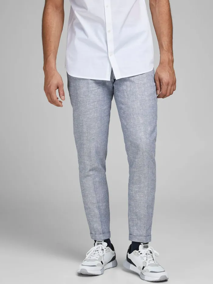 Tailoring JACK and JONES Mens SUPER SLIM FIT LINEN SUIT TROUSERS Blue Light Blue Tailoring JACK and JONES Mens SUPER SLIM FIT LINEN SUIT TROUSERS Blue Light Blue