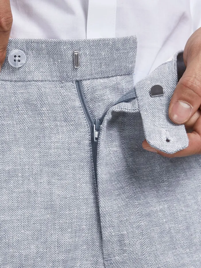 Tailoring JACK and JONES Mens SUPER SLIM FIT LINEN SUIT TROUSERS Blue Light Blue