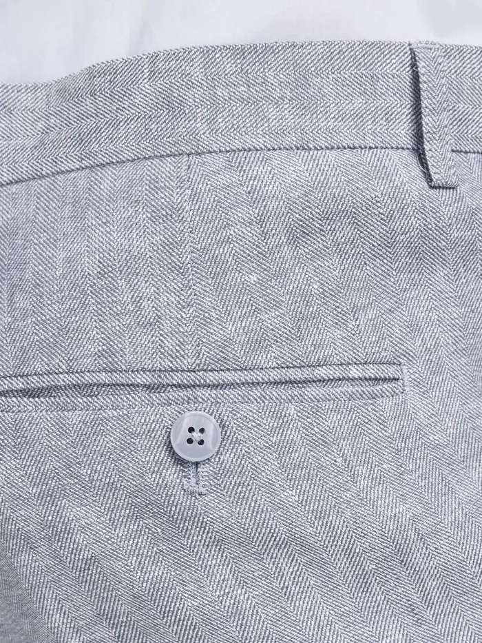 Tailoring JACK and JONES Mens SUPER SLIM FIT LINEN SUIT TROUSERS Blue Light Blue