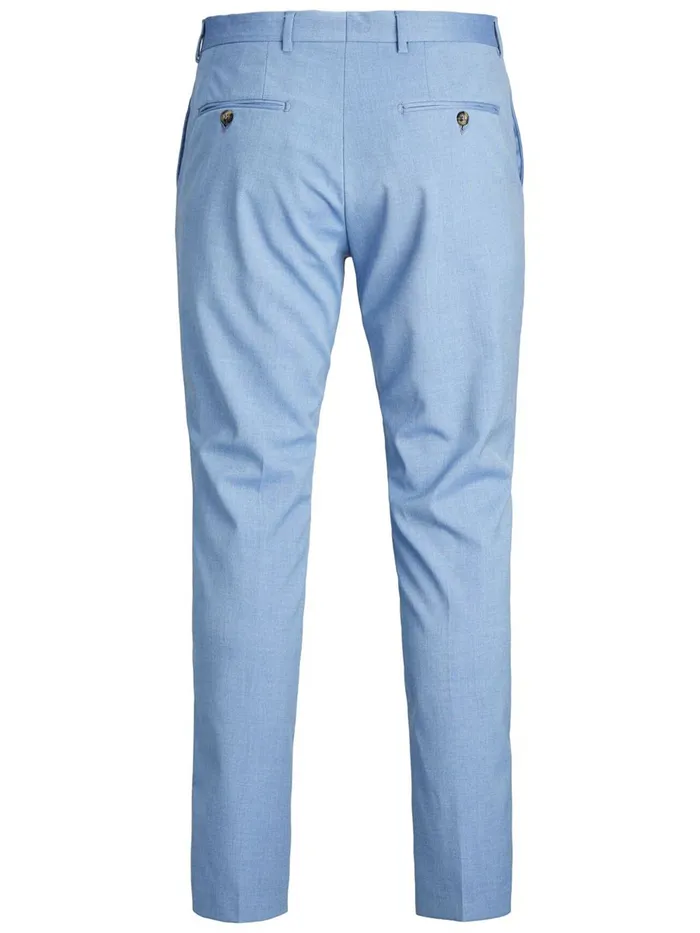 Tailoring JACK and JONES Mens SUPER SLIM FIT SUIT TROUSERS Blue Chambray Blue