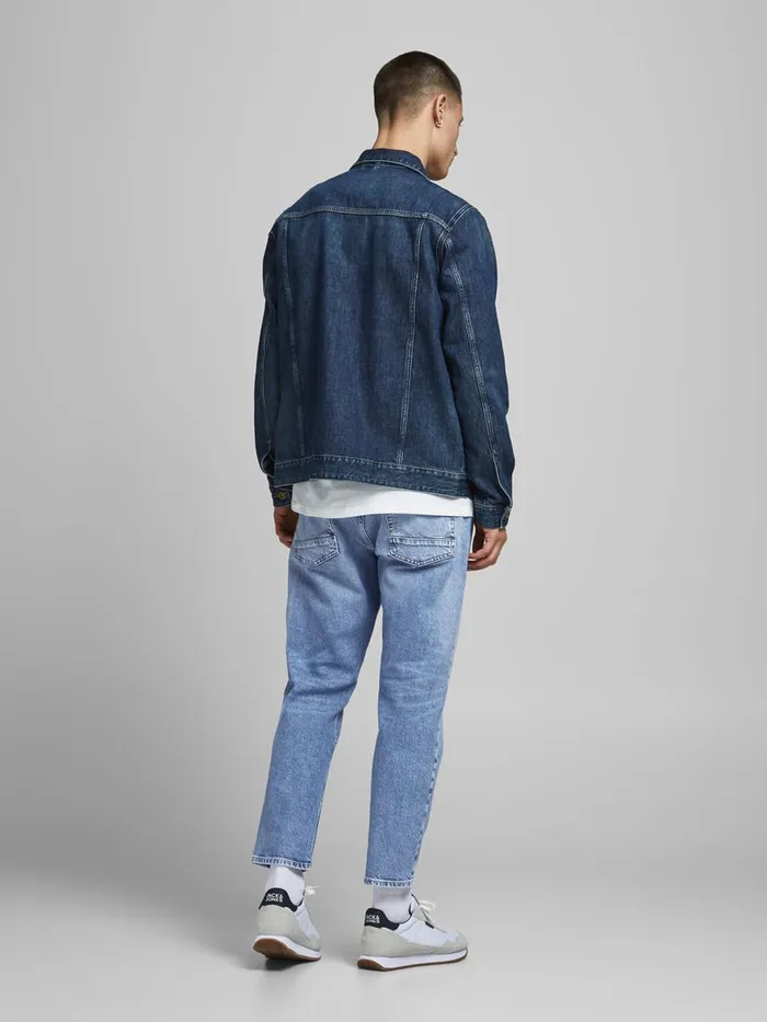Tapered Jeans JACK and JONES Mens FRANK LEEN CJ 529 TAPERED FIT JEANS Blue Blue Denim
