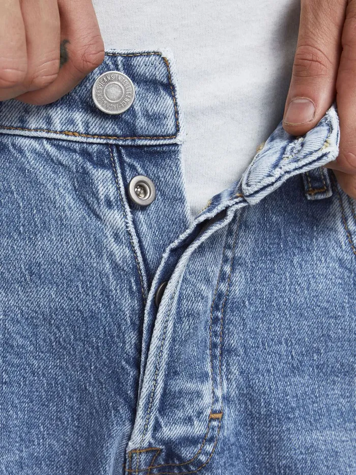Tapered Jeans JACK and JONES Mens FRANK LEEN CJ 529 TAPERED FIT JEANS Blue Blue Denim
