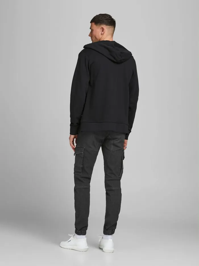 Tapered Jeans JACK and JONES Mens PAUL FLAKE AKM 268 STS TAPERED FIT JEANS Black Black Denim