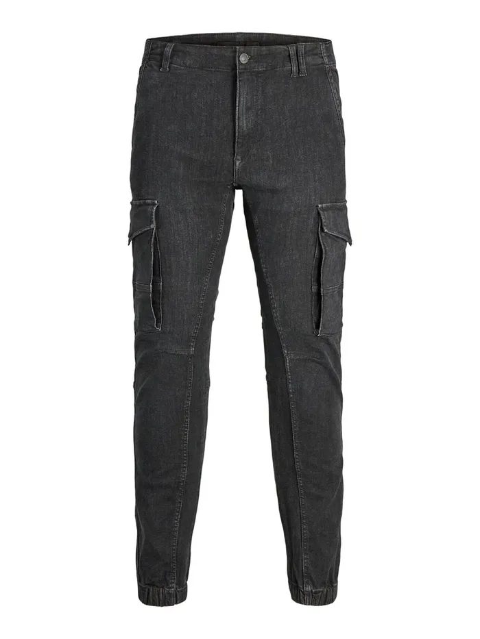 Tapered Jeans JACK and JONES Mens PAUL FLAKE AKM 268 STS TAPERED FIT JEANS Black Black Denim