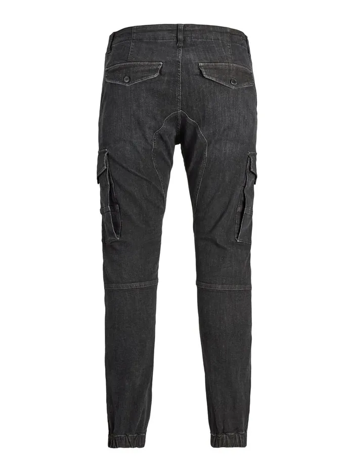 Tapered Jeans JACK and JONES Mens PAUL FLAKE AKM 268 STS TAPERED FIT JEANS Black Black Denim