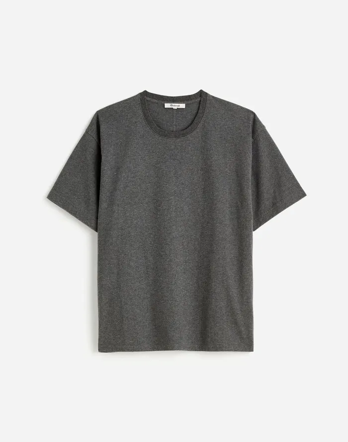 Tees Women Madewell Cotton Relaxed Oversized Tee Hthr Basalt Grey