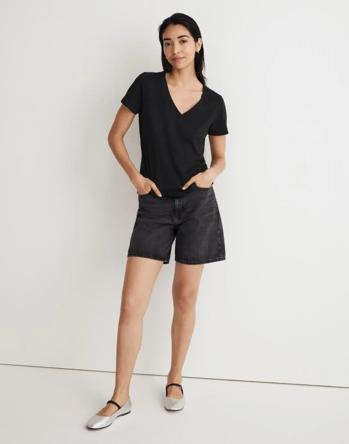 Tees Women Madewell Whisper Cotton VNeck Tee True Black