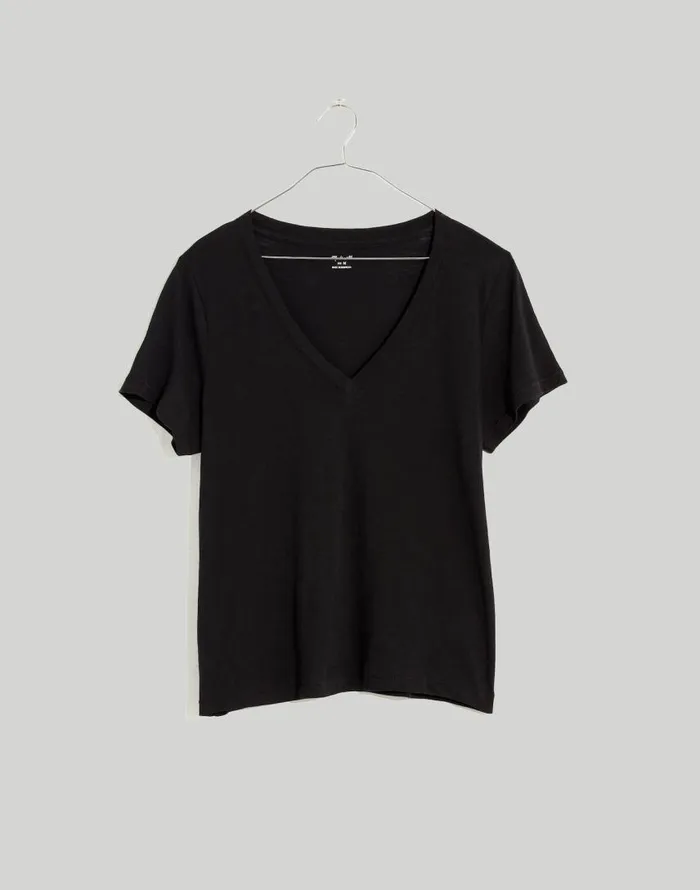 Tees Women Madewell Whisper Cotton VNeck Tee True Black