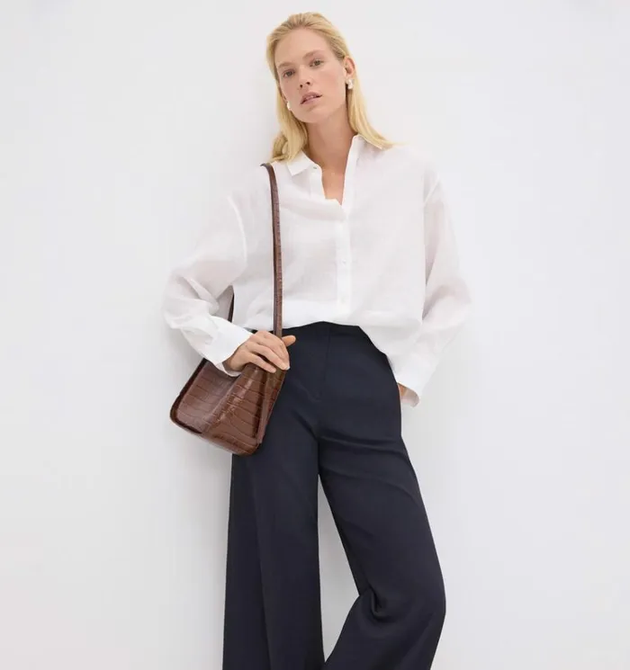 Theory Boyfriend Shirt In Relaxed Linen Concord Women Tops Theory Boyfriend Shirt In Relaxed Linen Concord Women Tops