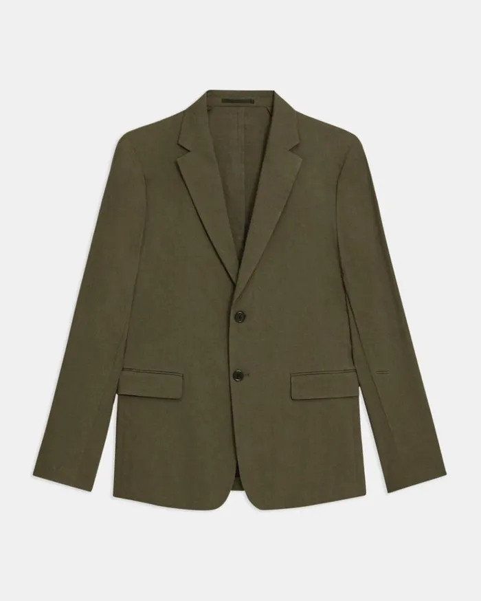 Theory Clinton Blazer In Good Linen Dark Olive Men Blazers Jackets