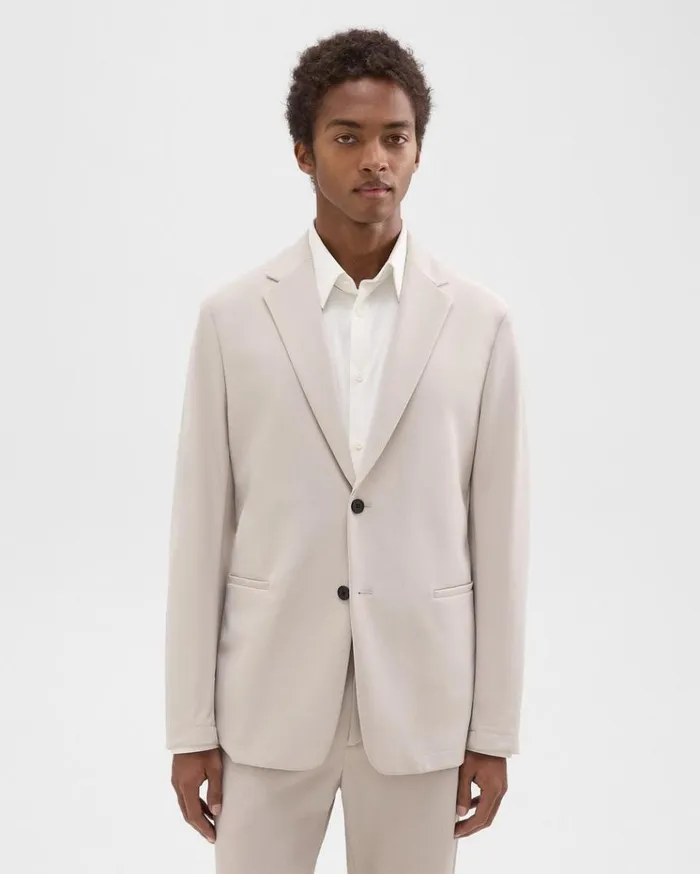 Theory Clinton Blazer In Precision Ponte Putty Men Blazers Jackets
