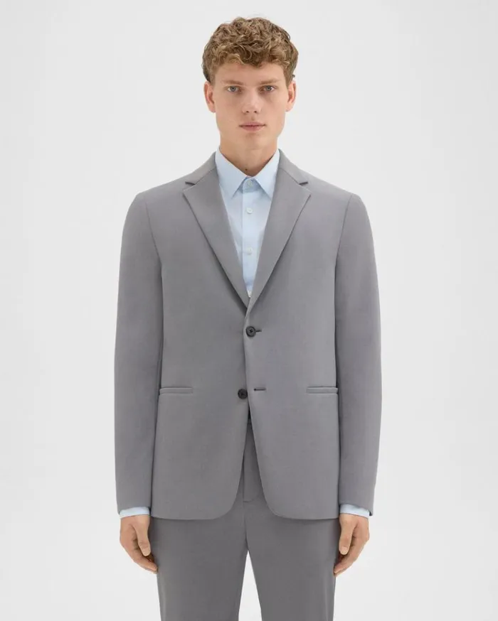 Theory Clinton Blazer In Precision Ponte Stone Men Blazers Jackets