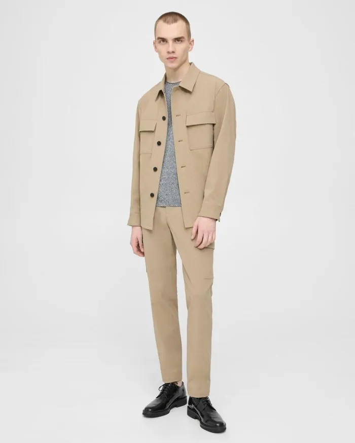Theory Clyfford Shirt Jacket In Neoteric Twill Bark Men Blazers Jackets Theory Clyfford Shirt Jacket In Neoteric Twill Bark Men Blazers Jackets