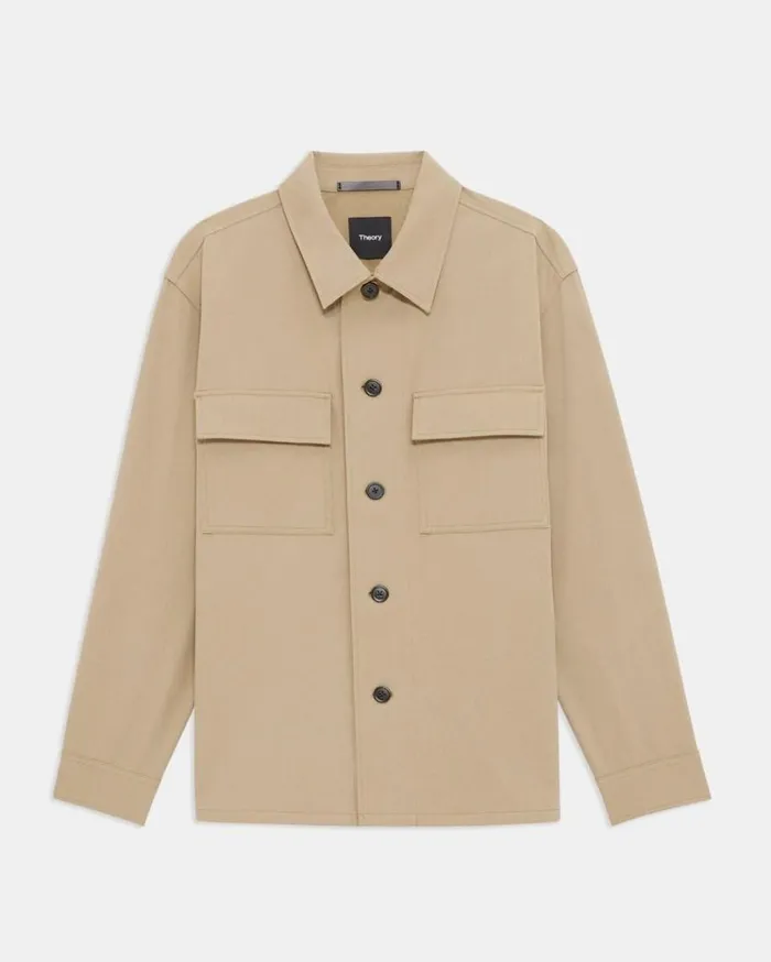 Theory Clyfford Shirt Jacket In Neoteric Twill Bark Men Blazers Jackets Theory Clyfford Shirt Jacket In Neoteric Twill Bark Men Blazers Jackets