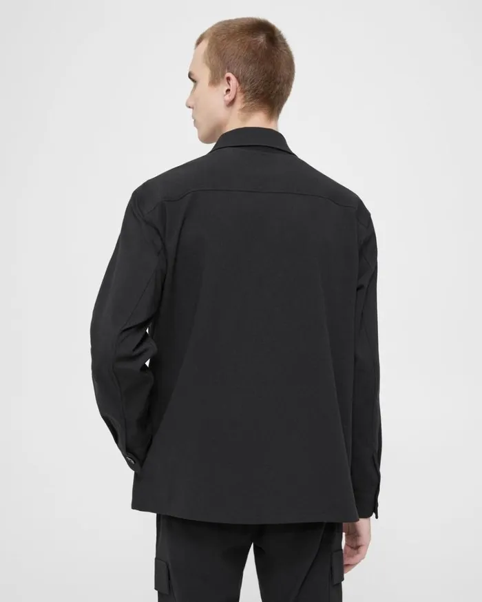Theory Clyfford Shirt Jacket In Neoteric Twill Black Men Blazers Jackets Theory Clyfford Shirt Jacket In Neoteric Twill Black Men Blazers Jackets