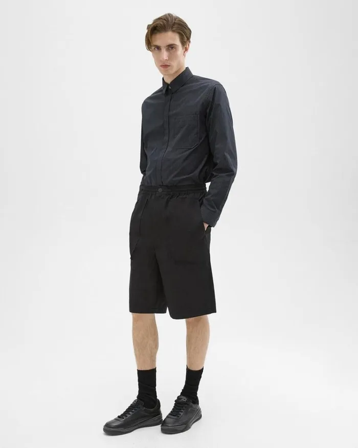 Theory CottonBlend PullOn Short Black Men Shorts