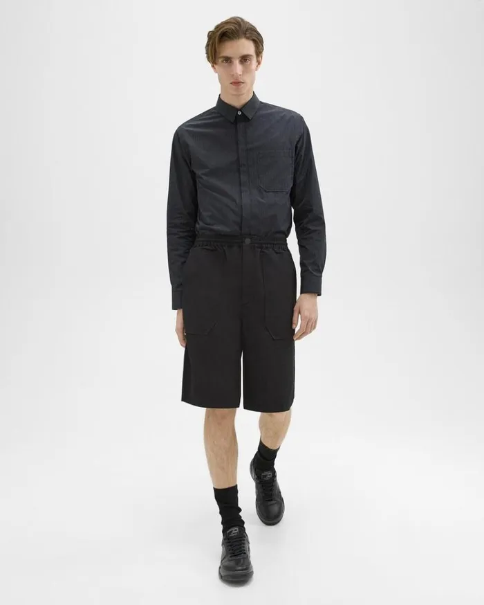 Theory CottonBlend PullOn Short Black Men Shorts