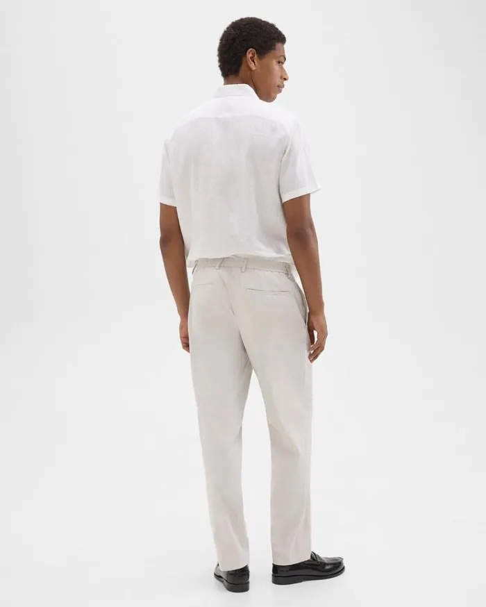 Theory Curtis Drawstring Pant In Good Linen Sand Men Suits