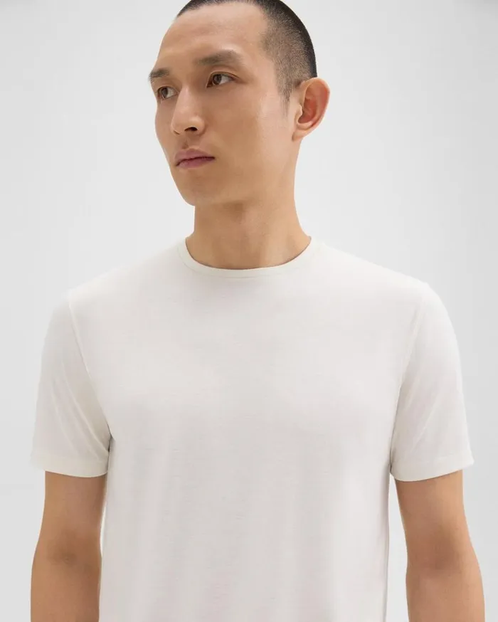 Theory Dorian Tee In Active Knit White Men TShirts Polos Theory Dorian Tee In Active Knit White Men TShirts Polos