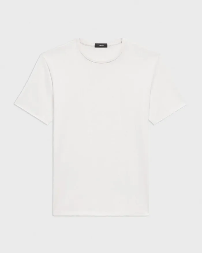 Theory Dorian Tee In Active Knit White Men TShirts Polos Theory Dorian Tee In Active Knit White Men TShirts Polos