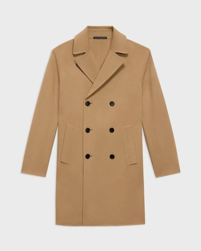 Theory DoubleBreasted Coat In DoubleFace WoolCashmere New Camel Men Outerwear