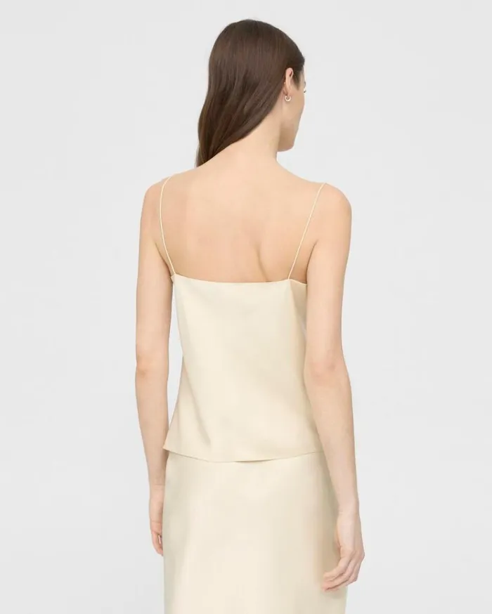 Theory Draped Camisole In Satin Golden Wheat Women Tops Theory Draped Camisole In Satin Golden Wheat Women Tops
