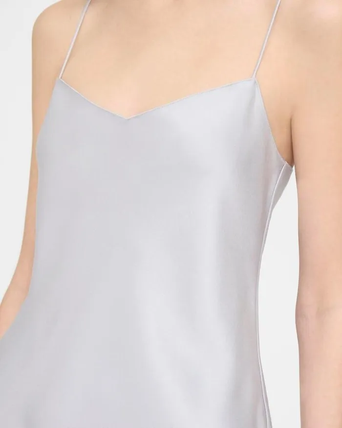 Theory Draped Camisole In Satin Silver Women Tops Theory Draped Camisole In Satin Silver Women Tops
