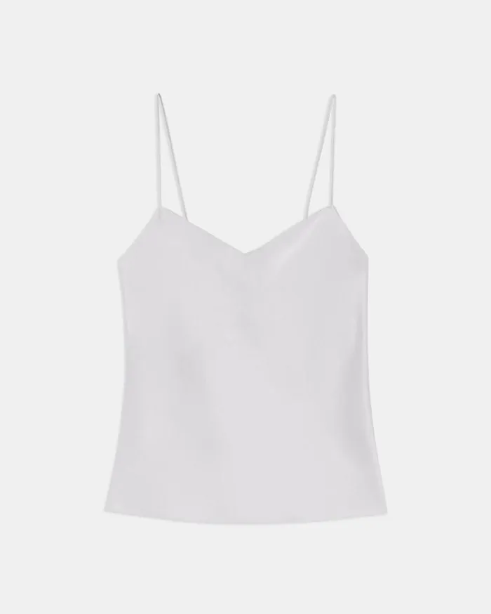 Theory Draped Camisole In Satin Silver Women Tops Theory Draped Camisole In Satin Silver Women Tops