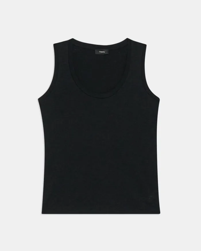 Theory Easy Tank Top In Organic Slub Cotton Black Women TShirts Tank Tops Theory Easy Tank Top In Organic Slub Cotton Black Women TShirts Tank Tops