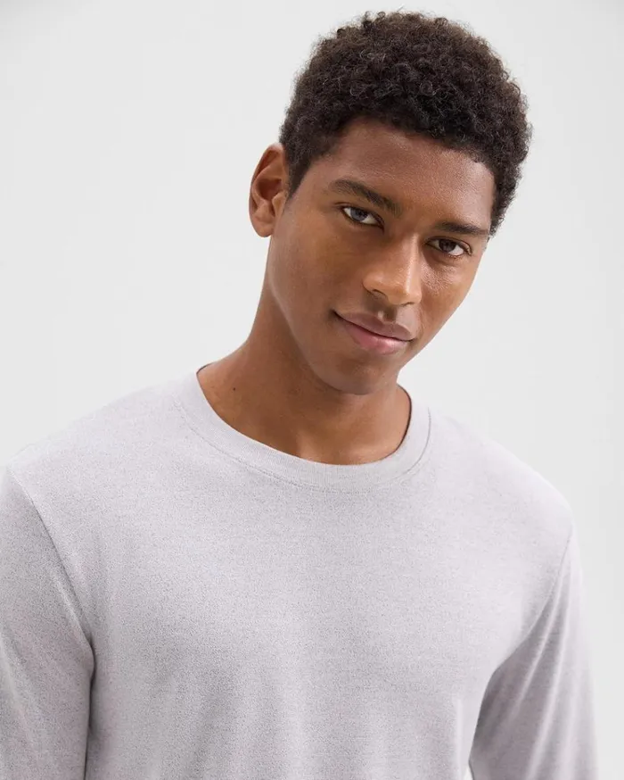 Theory Essential LongSleeve Tee In Anemone Modal Jersey Grey Multi Men TShirts Polos Theory Essential LongSleeve Tee In Anemone Modal Jersey Grey Multi Men TShirts Polos