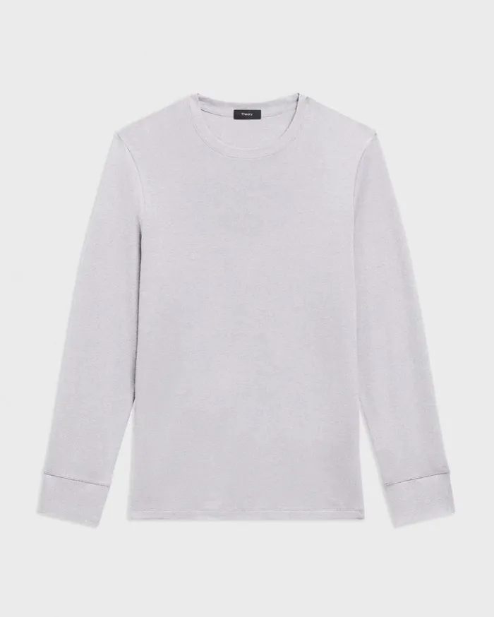 Theory Essential LongSleeve Tee In Anemone Modal Jersey Grey Multi Men TShirts Polos Theory Essential LongSleeve Tee In Anemone Modal Jersey Grey Multi Men TShirts Polos