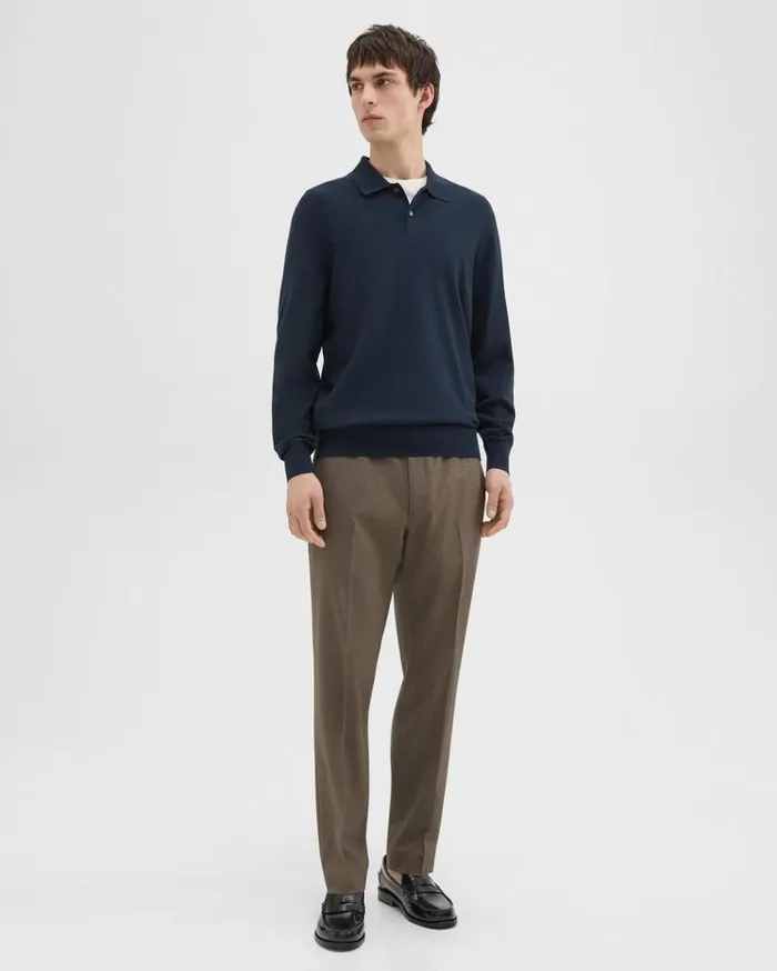 Theory Goris LongSleeve Polo Shirt In Light Bilen Baltic Men TShirts Polos Theory Goris LongSleeve Polo Shirt In Light Bilen Baltic Men TShirts Polos