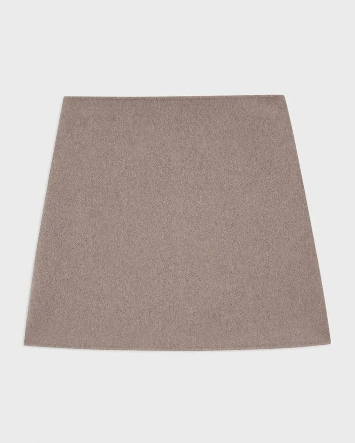 Theory HighWaist Mini Skirt In DoubleFace WoolCashmere Cinder Melange Women Skirts