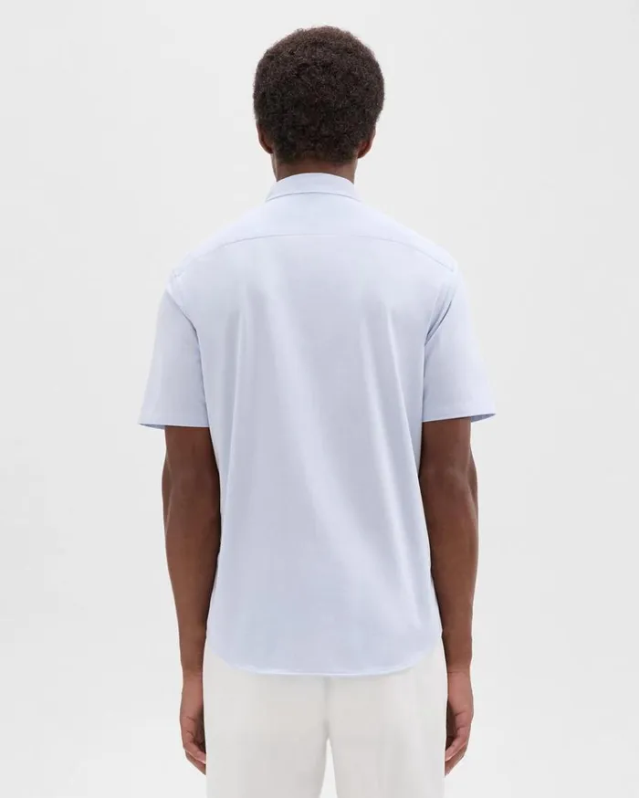 Theory Irving ShortSleeve Shirt In Structure Knit Olympic Men Shirts Theory Irving ShortSleeve Shirt In Structure Knit Olympic Men Shirts