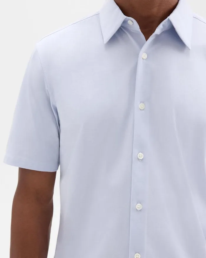 Theory Irving ShortSleeve Shirt In Structure Knit Olympic Men Shirts Theory Irving ShortSleeve Shirt In Structure Knit Olympic Men Shirts