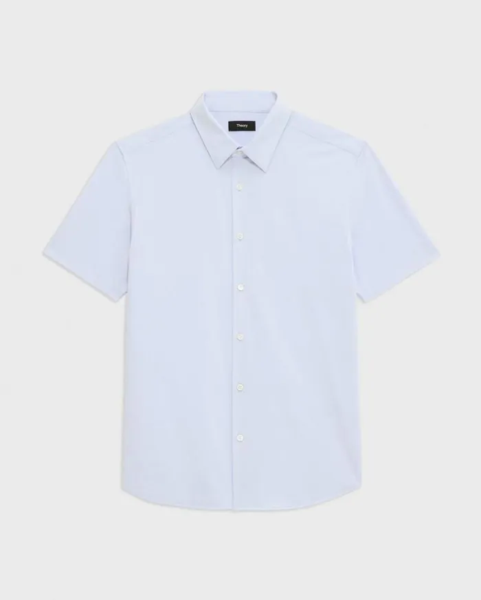 Theory Irving ShortSleeve Shirt In Structure Knit Olympic Men Shirts Theory Irving ShortSleeve Shirt In Structure Knit Olympic Men Shirts