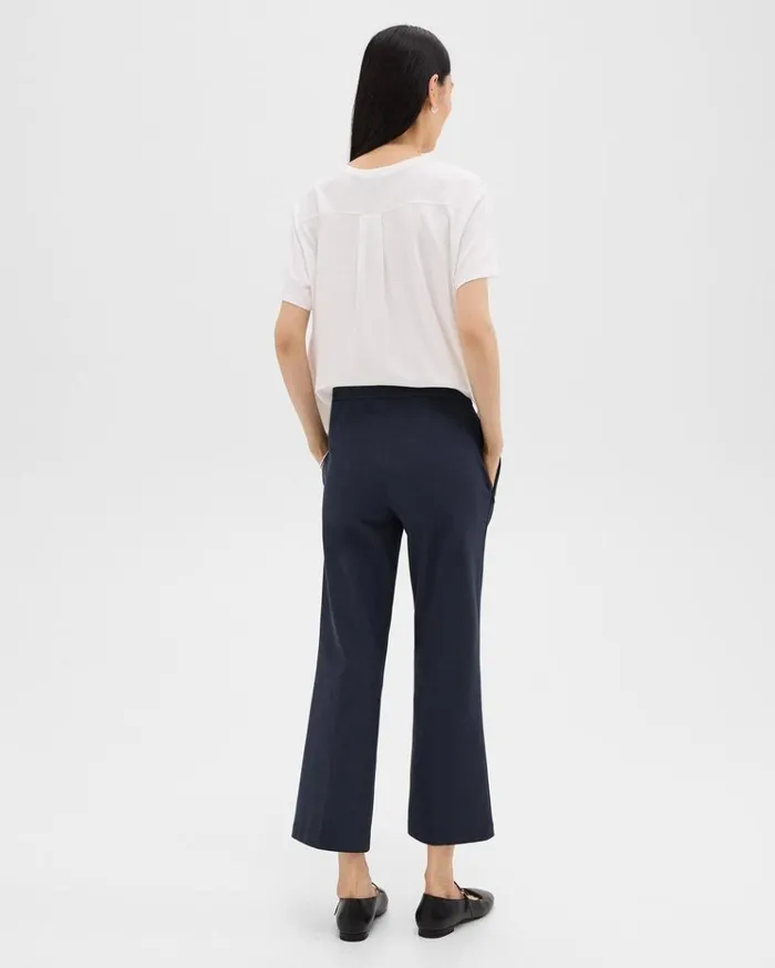 Theory Kick Pant In Stretch Cotton Nocturne Navy Women Pants Theory Kick Pant In Stretch Cotton Nocturne Navy Women Pants