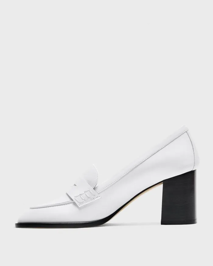 Theory Loafer Pump In Leather White Women Shoes