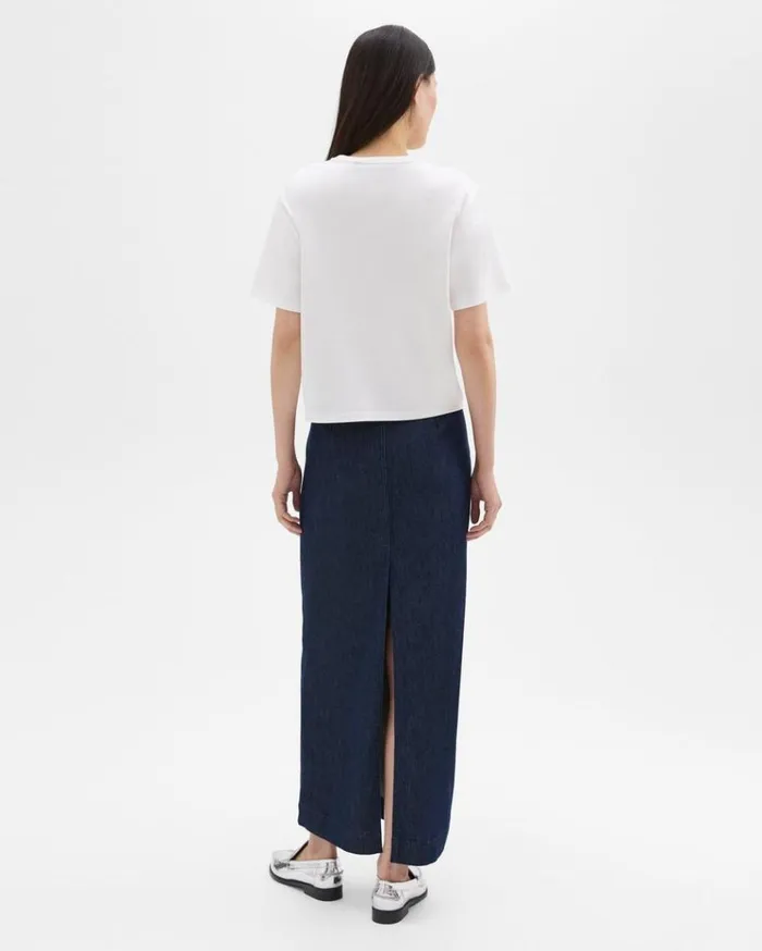 Theory Maxi Trouser Skirt In Denim Indigo Women Skirts Theory Maxi Trouser Skirt In Denim Indigo Women Skirts