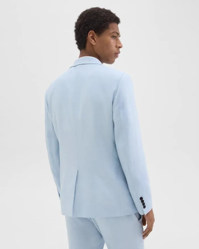 Theory Morton Slim Blazer In LinenViscose Skylight Men Blazers Jackets