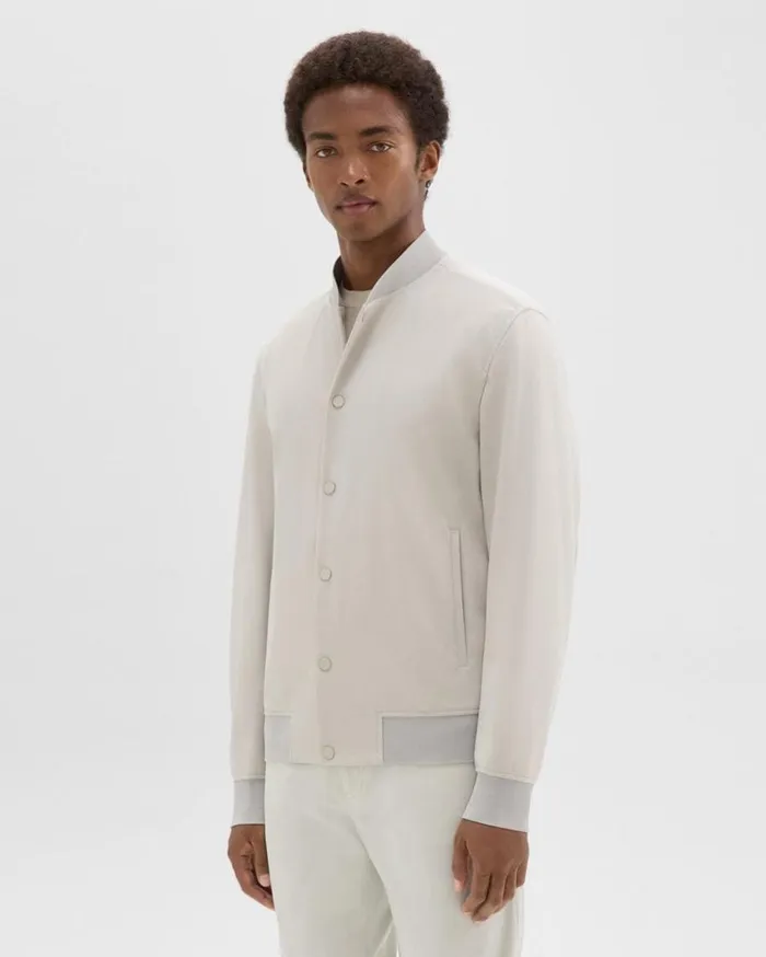 Theory Murphy Bomber Jacket In Precision Ponte Putty Men Outerwear
