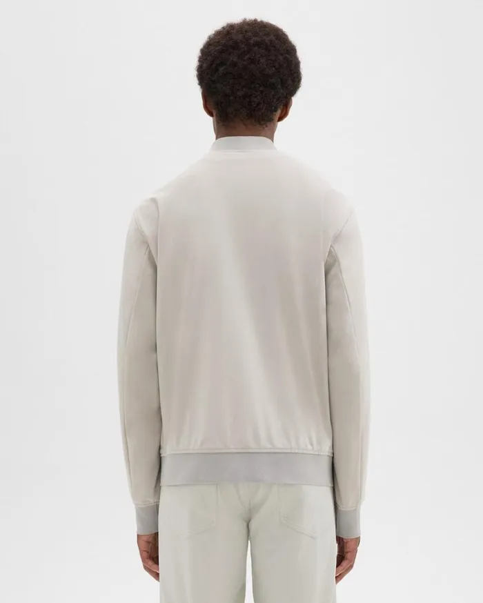 Theory Murphy Bomber Jacket In Precision Ponte Putty Men Outerwear