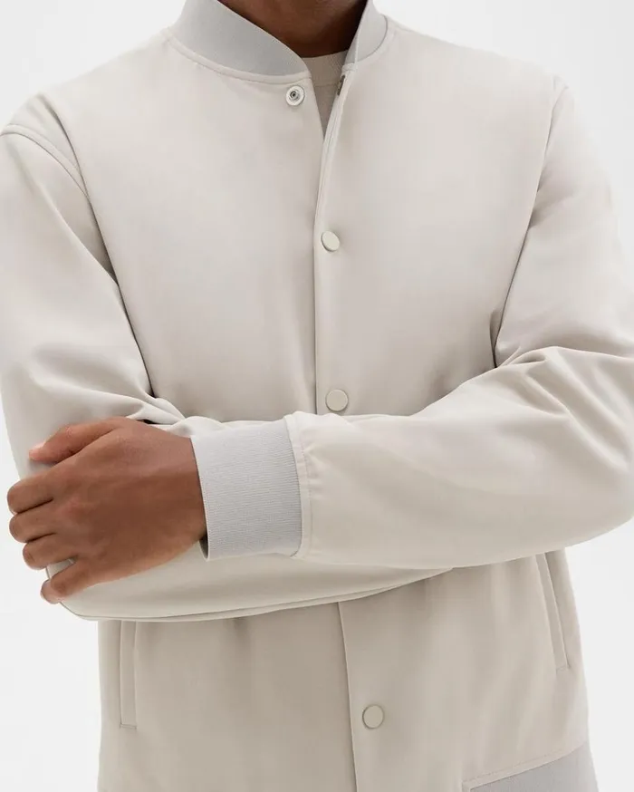 Theory Murphy Bomber Jacket In Precision Ponte Putty Men Outerwear