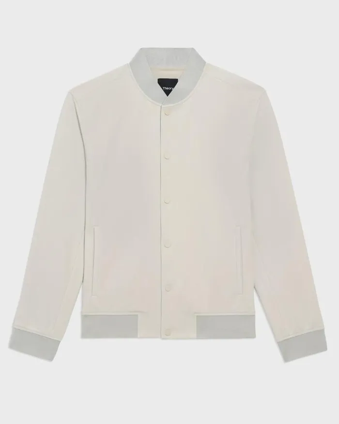 Theory Murphy Bomber Jacket In Precision Ponte Putty Men Outerwear