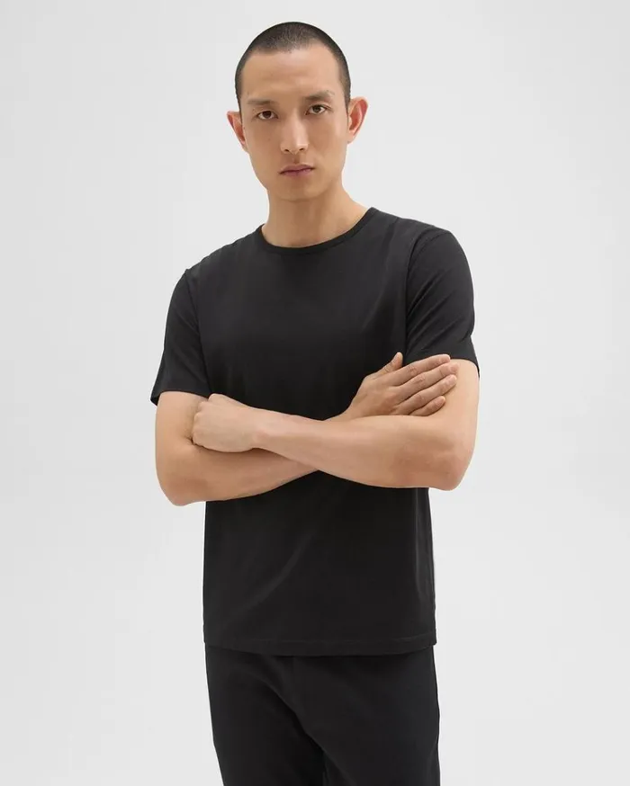 Theory Precise Tee In Pima Cotton Jersey Black Men TShirts Polos Theory Precise Tee In Pima Cotton Jersey Black Men TShirts Polos