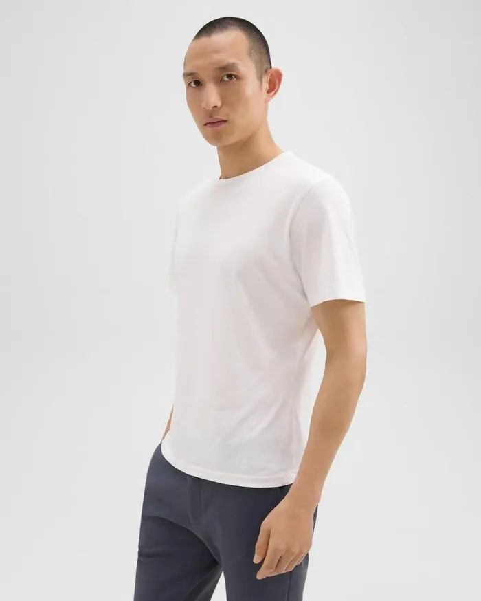 Theory Precise Tee In Pima Cotton Jersey White Men TShirts Polos Theory Precise Tee In Pima Cotton Jersey White Men TShirts Polos