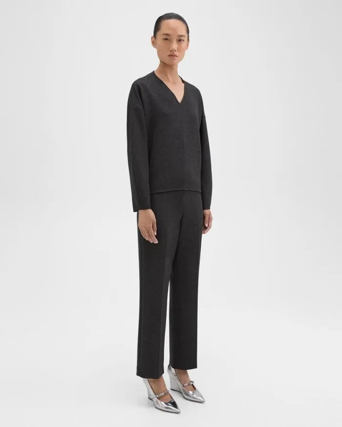 Theory PullOn Pant In DoubleKnit Jersey Charcoalblack Women Pants Theory PullOn Pant In DoubleKnit Jersey Charcoalblack Women Pants