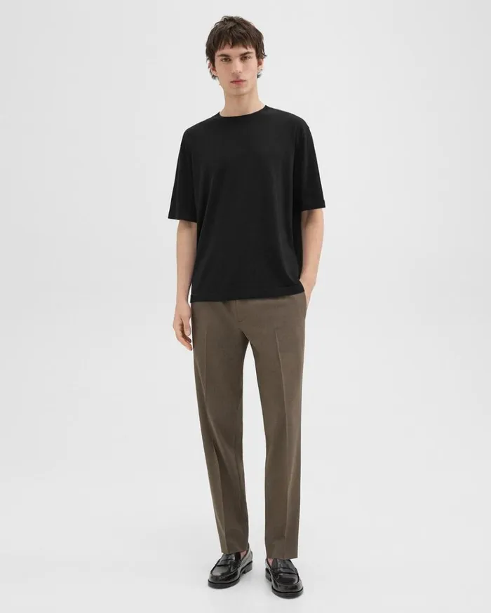 Theory Relaxed Tee In Regal Wool Black Men Sweaters Cardigans