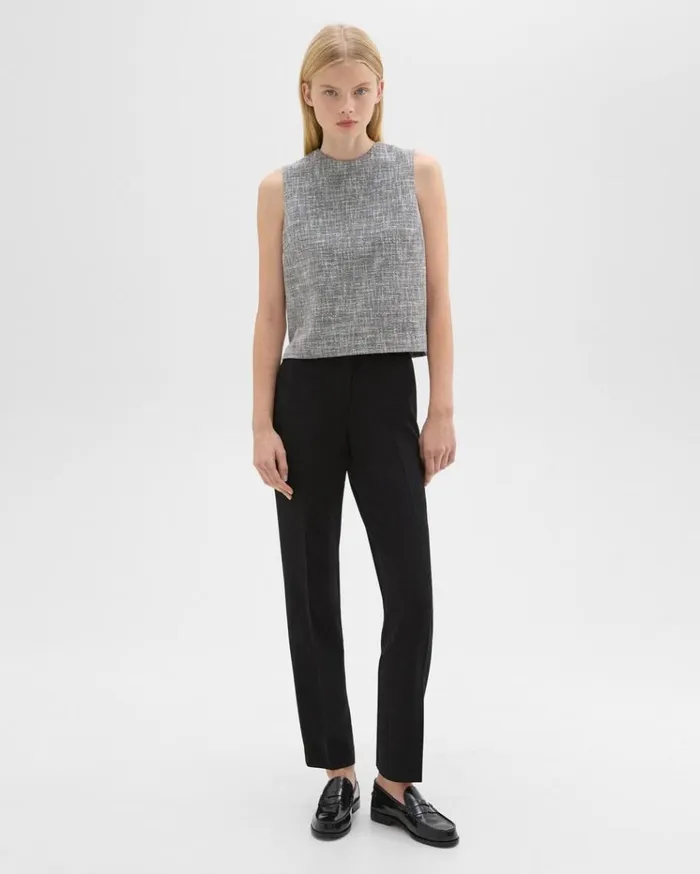Theory Shell Top In Canvas Tweed Black Multi Women Tops Theory Shell Top In Canvas Tweed Black Multi Women Tops
